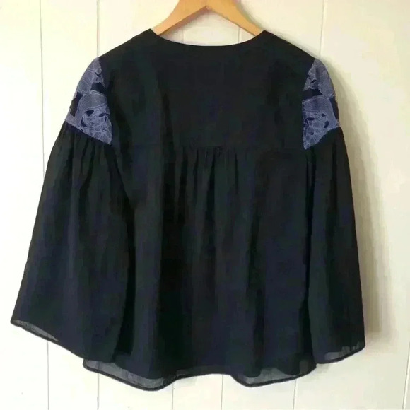 LOFT Lightweight Embroidered Cotton Top Blouse Size XS - Picture 6 of 8